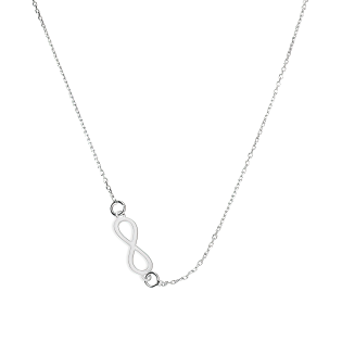 Naszyjnik z białego złota Nieskończoność pr. 585 - JubilerSezam.pl