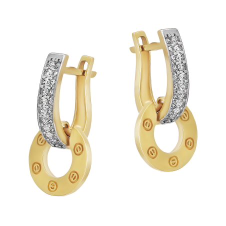 Kolczyki złote kółko z angielskim zapięciem nr MZ T5-E-0219-176-CZ - SMALL próba 375