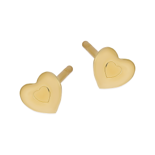Złote Kolczyki Serduszka Sztyft pr. 585 - JubilerSezam.pl