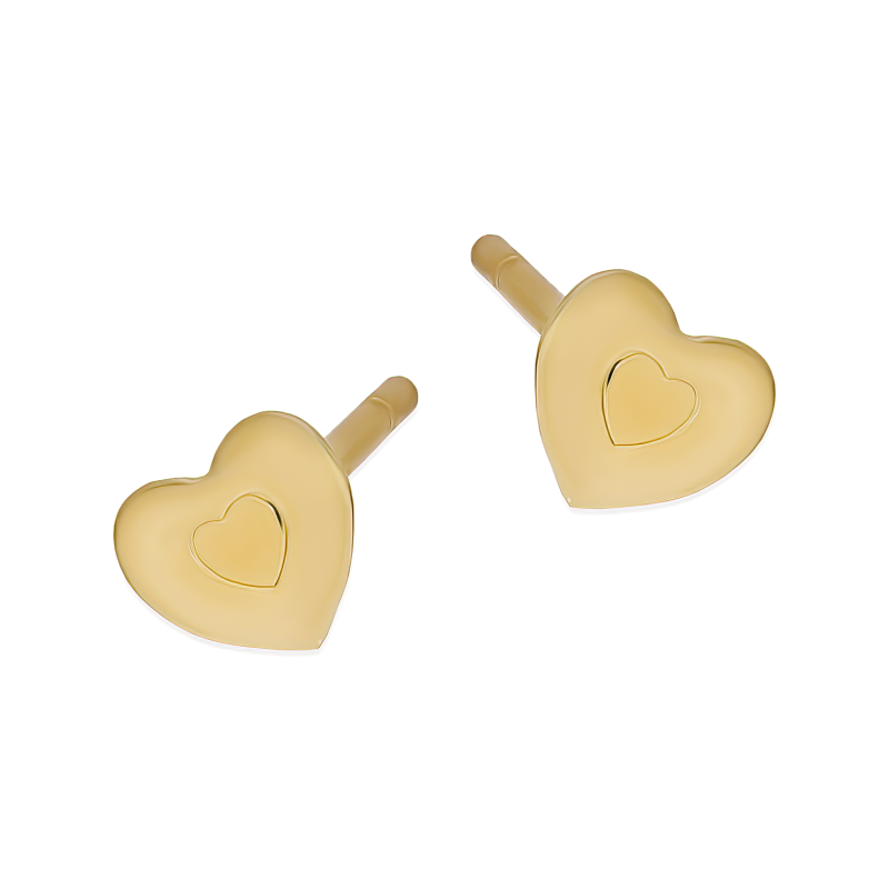Złote Kolczyki Serduszka Sztyft pr. 585 - JubilerSezam.pl