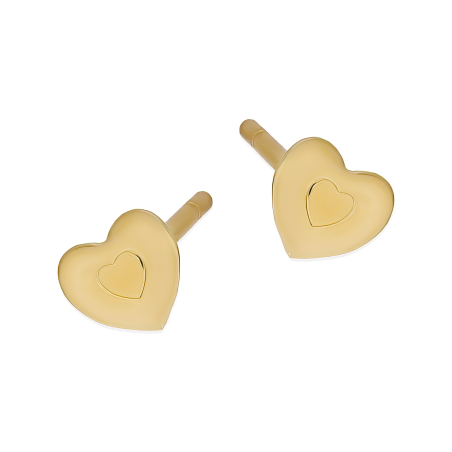 Złote Kolczyki Serduszka Sztyft pr. 585 - JubilerSezam.pl