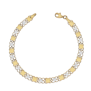 Bransoleta złota grawerowane i gładkie kwadraty na siatce AR X3FOR11B200019-YW-DC-2 próba 585