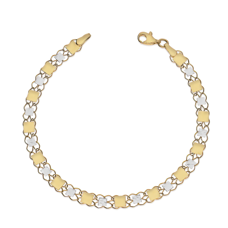 Złota Bransoletka Kwadraty pr. 585 - JubilerSezam.pl