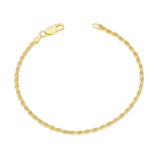 Bransoleta pozłacana korda 2 mm srobro 925 koloru złotego