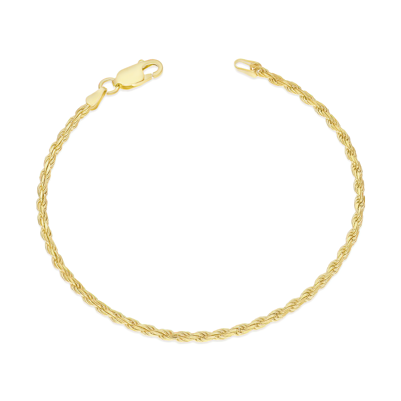 Bransoleta pozłacana korda 2 mm srobro 925 koloru złotego