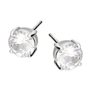 Srebrne kolczyki z cyrkonią próby 925 - JubilerSezam.pl