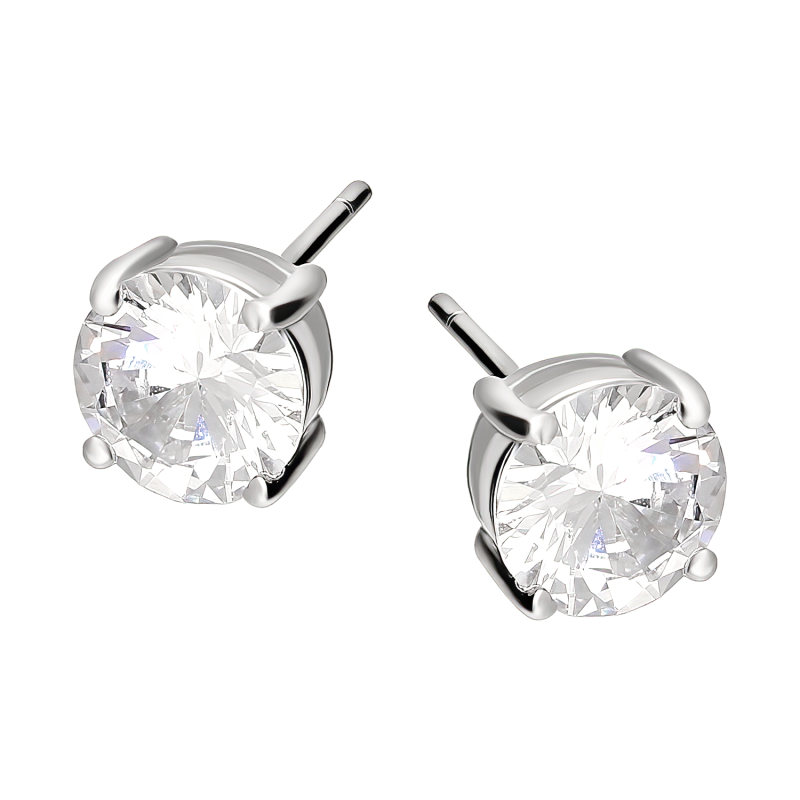 Srebrne kolczyki z cyrkonią próby 925 - JubilerSezam.pl