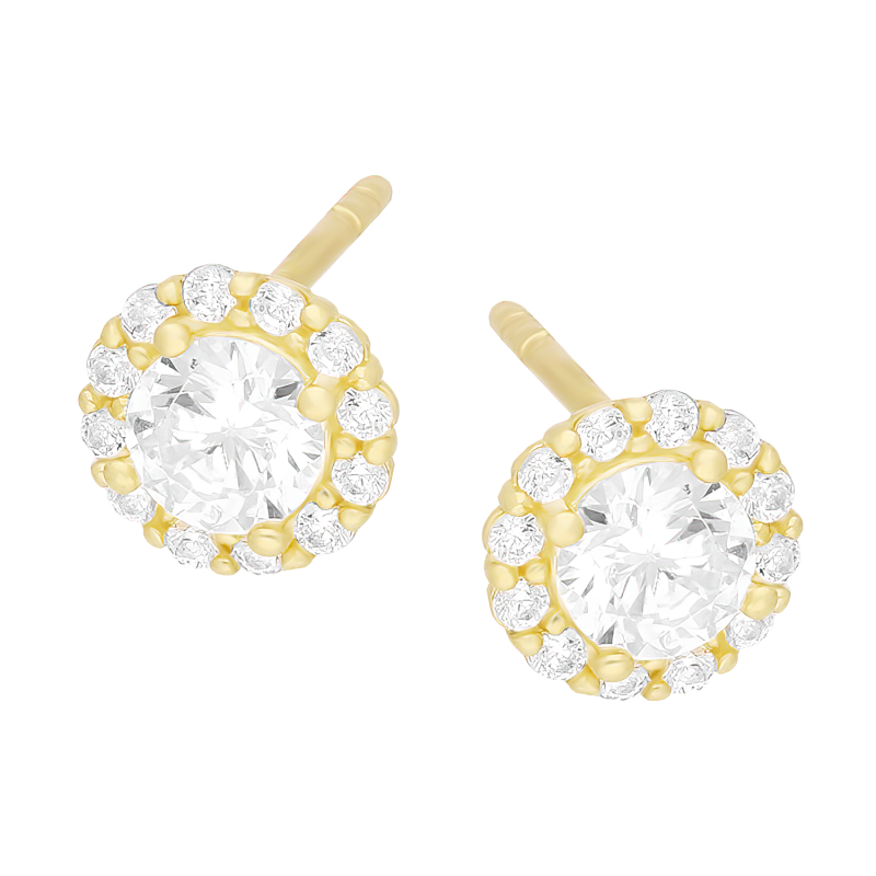 Kolczyki złote Metropolis z białymi cyrkoniami