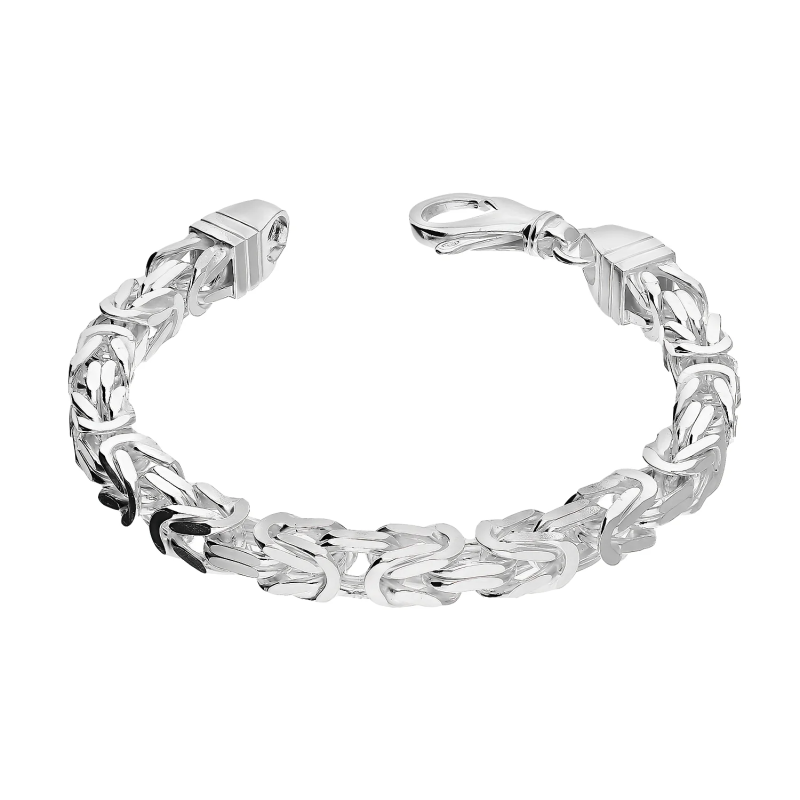 Bransoleta srebrna rodowana splot królewski 7mm