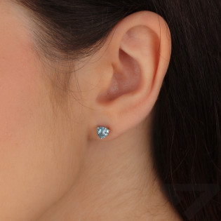 Srebrne Kolczyki z Topazem Trójkątnym - JubilerSezam.pl