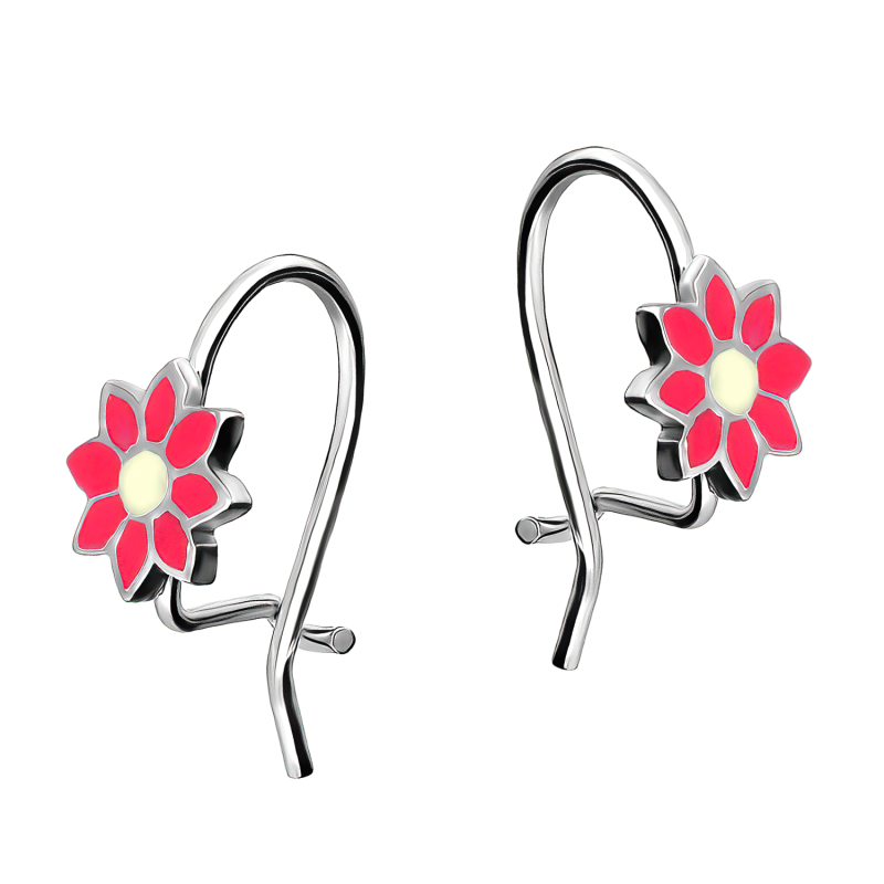 Srebrne kolczyki dla dziewczynki kwiatek - JubilerSezam.pl