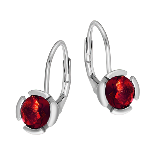 Kolczyki srebrne z ciemno-różową cyrkonią/big.zam. AT369 c.różowy próba 925