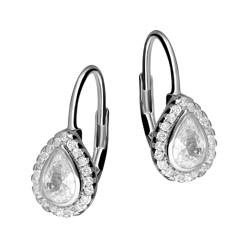 Srebrne kolczyki z cyrkoniami próby 925 - JubilerSezam.pl