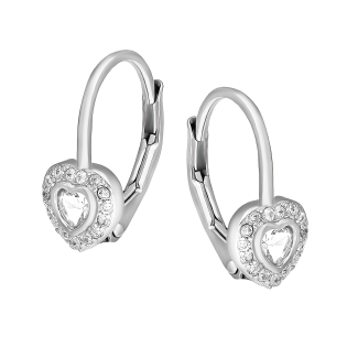 Kolczyki srebrne dla dziewczynki markiza serca, próba 925