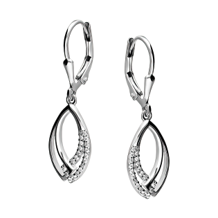 Srebrne Kolczyki Łezki z Cyrkoniami pr. 925 - JubilerSezam.pl
