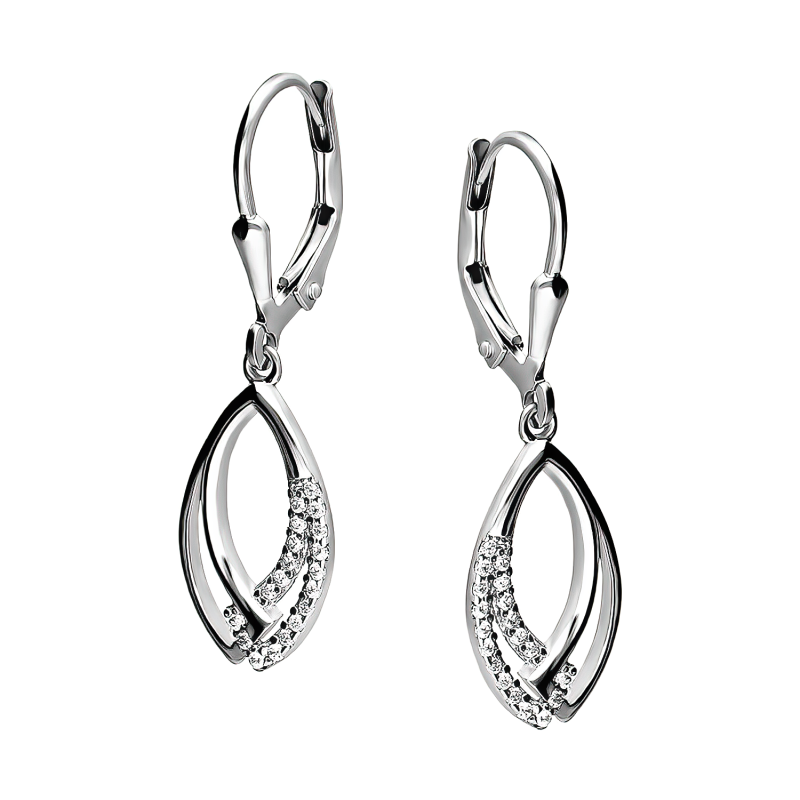 Srebrne Kolczyki Łezki z Cyrkoniami pr. 925 - JubilerSezam.pl