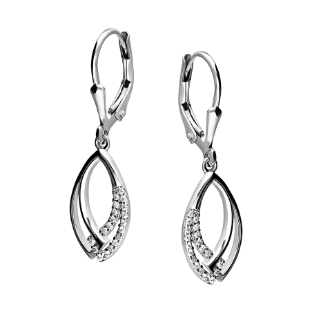 Srebrne Kolczyki Łezki z Cyrkoniami pr. 925 - JubilerSezam.pl