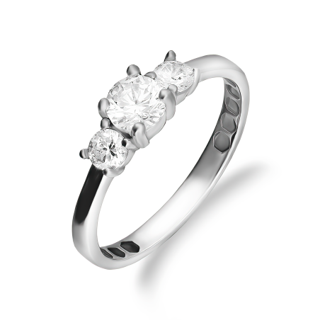 Pierścionek srebrny NOBLE z trzema białymi cyrkoniami