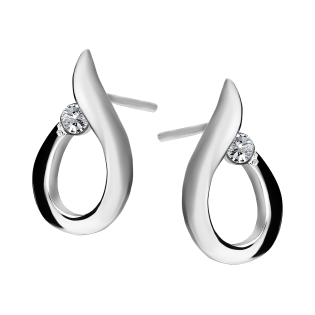 Kolczyki srebrne kropla z cyrkonią/sztyft OL LTS-E001 próba 925