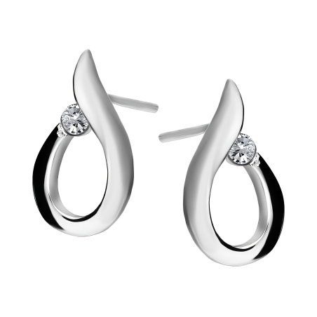 Kolczyki srebrne kropla z cyrkonią/sztyft OL LTS-E001 próba 925