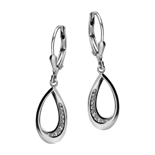 Srebrne kolczyki krople z cyrkoniami pr. 925 - JubilerSezam.pl