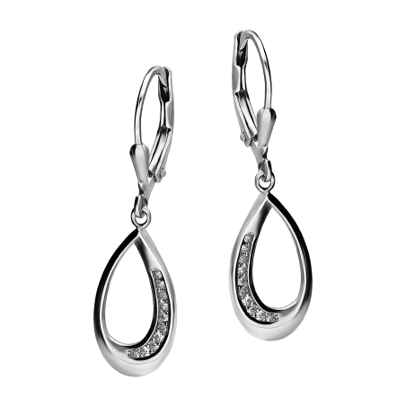 Srebrne kolczyki krople z cyrkoniami pr. 925 - JubilerSezam.pl