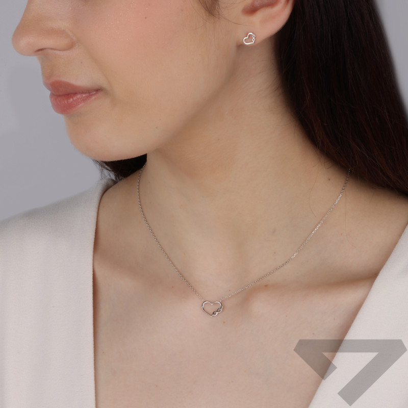 Srebrny Naszyjnik Serce i Nieskończoność - JubilerSezam.pl