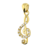 Zawieszka złota klucz wiolinowy z cyrkoniami próba 585