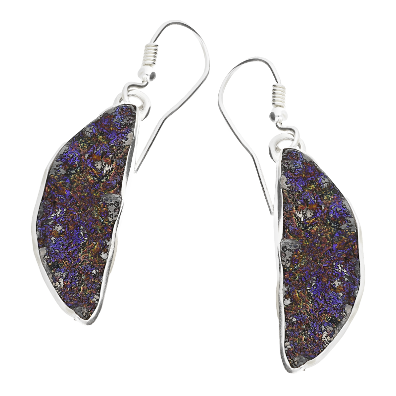 Kolczyki srebrne agat druzji z tytanem Brazylia/bigiel GX-agd-49 próba 925