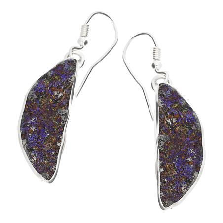 Kolczyki srebrne agat druzji z tytanem Brazylia/bigiel GX-agd-49 próba 925