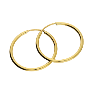 Kolczyki złote koła szarniry 25 mm próba 585