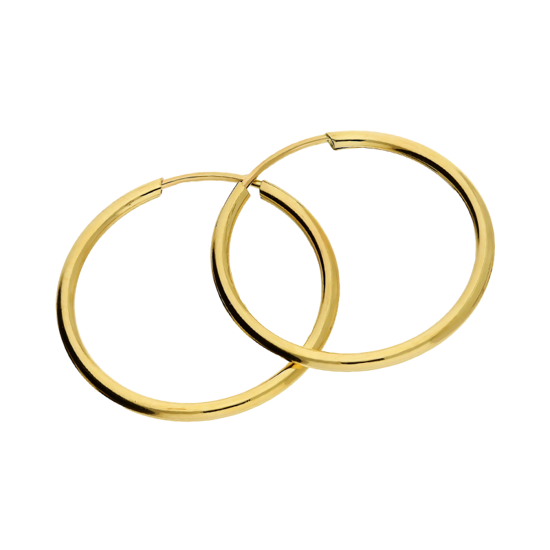 Kolczyki złote koła szarniry 25 mm próba 585