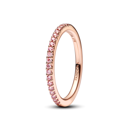 Pierścionek Pandora Obrączka Różowe Cyrkonie 182999C01 - JubilerSezam.pl