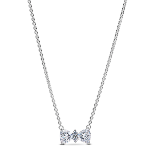 Naszyjnik z lśniącą kokardą Pandora 393509C01