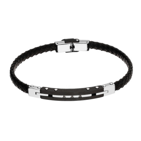 Bransoleta męska stalowa z cyrkoniami - JubilerSezam.pl