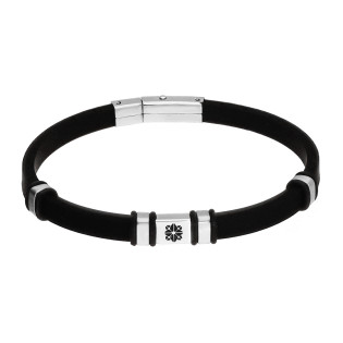 Bransoleta męska z różą wiatrów na blaszce