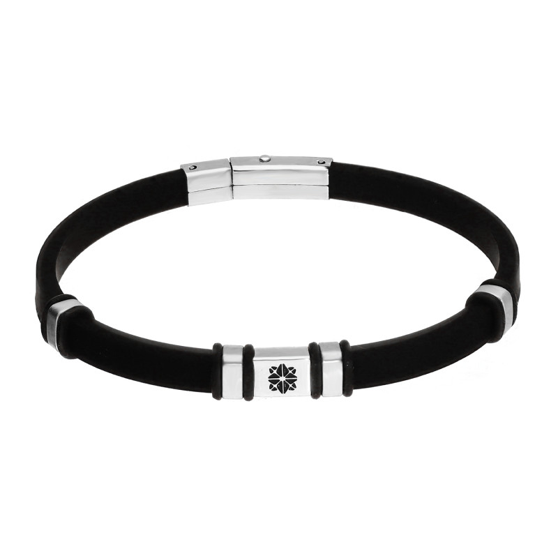 Bransoleta męska z różą wiatrów na blaszce