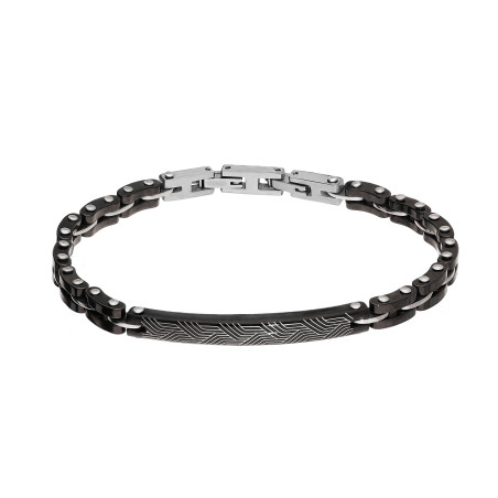 Bransoleta męska stalowa blaszka z bieżnikiem - JubilerSezam.pl