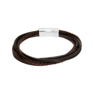 Bransoleta męska ze skórzanymi paskami