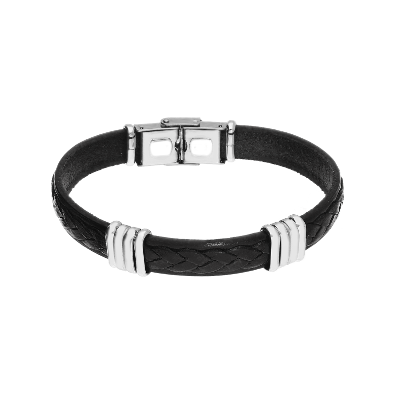 Bransoleta męska z matowymi paskami