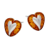 Kolczyki srebrne serce z bursztynem miodowym/sztyft