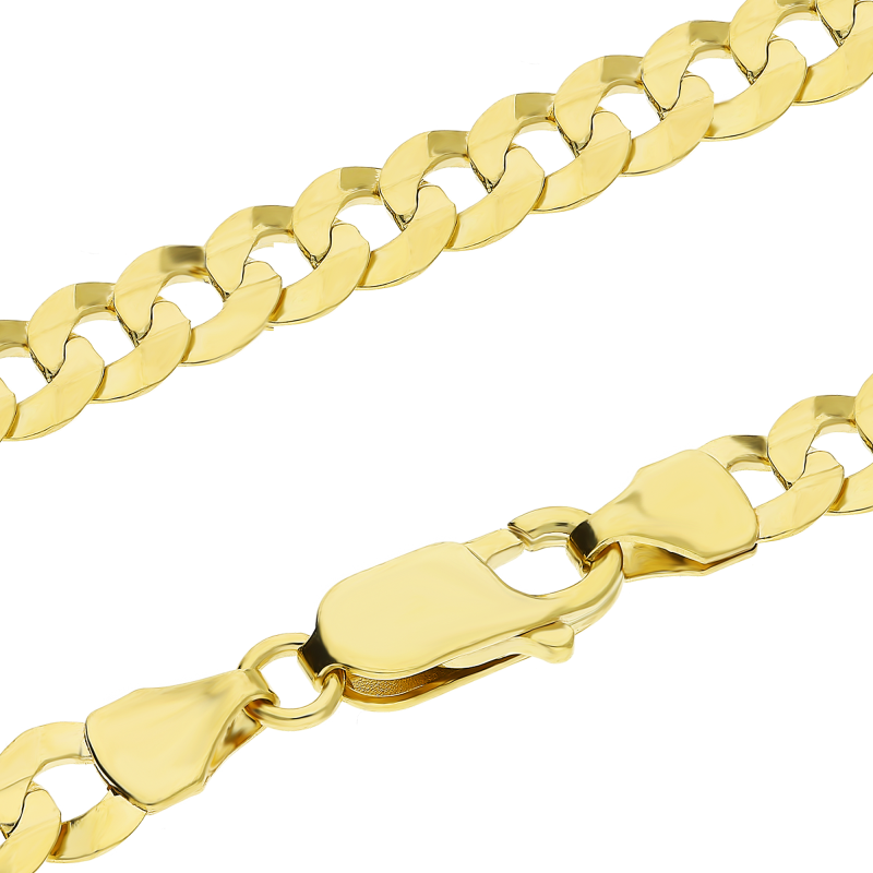 Łańcuszek złoty pancer żłobiony środkiem