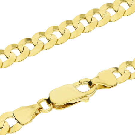 Łańcuszek złoty pancer żłobiony środkiem