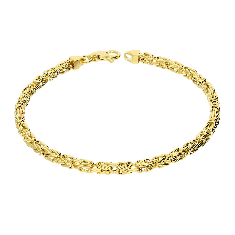 Bransoleta złota o splocie królewskim