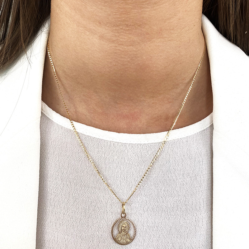 Łańcuszek złoty pancer z grawerem grubość 1,5 mm próba 585