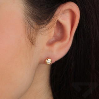 Pozłacane kolczyki z cyrkonią 4mm - JubilerSezam.pl