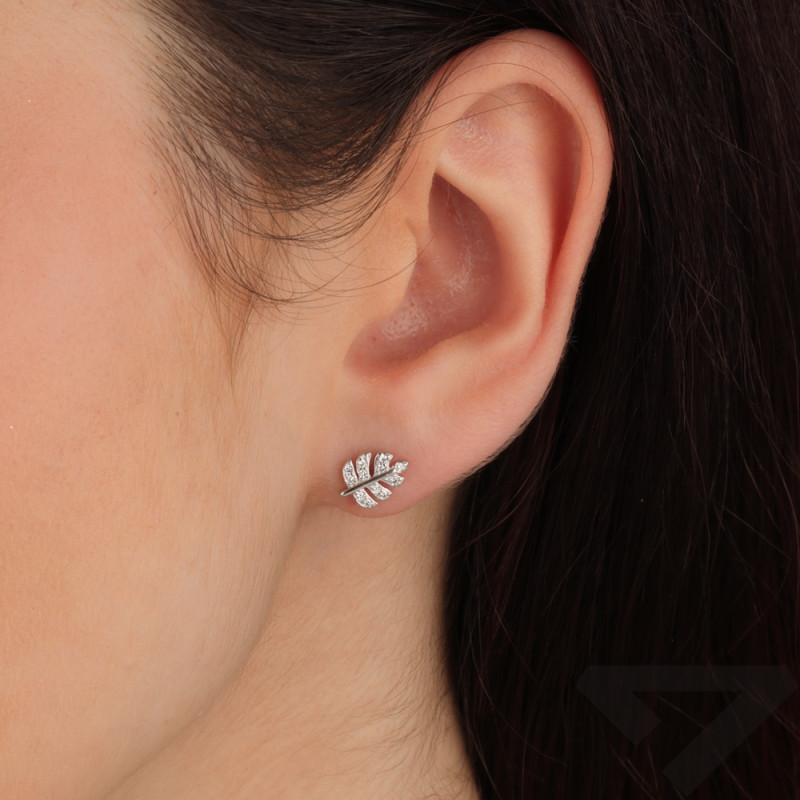 Srebrne kolczyki Monstera z cyrkoniami - JubilerSezam.pl