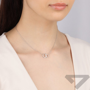 Naszyjnik srebrny klanówka z dwoma kółkami