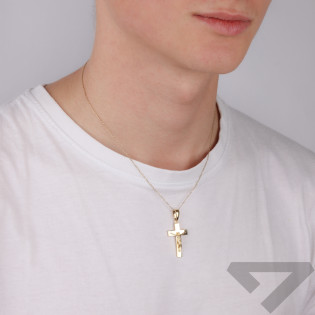 Złoty Krzyżyk z Panem Jezusem pr. 585 - JubilerSezam.pl