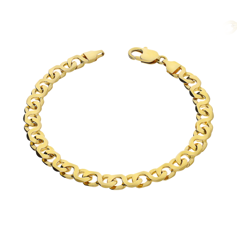 Bransoleta złota fantazja splot w ósemki